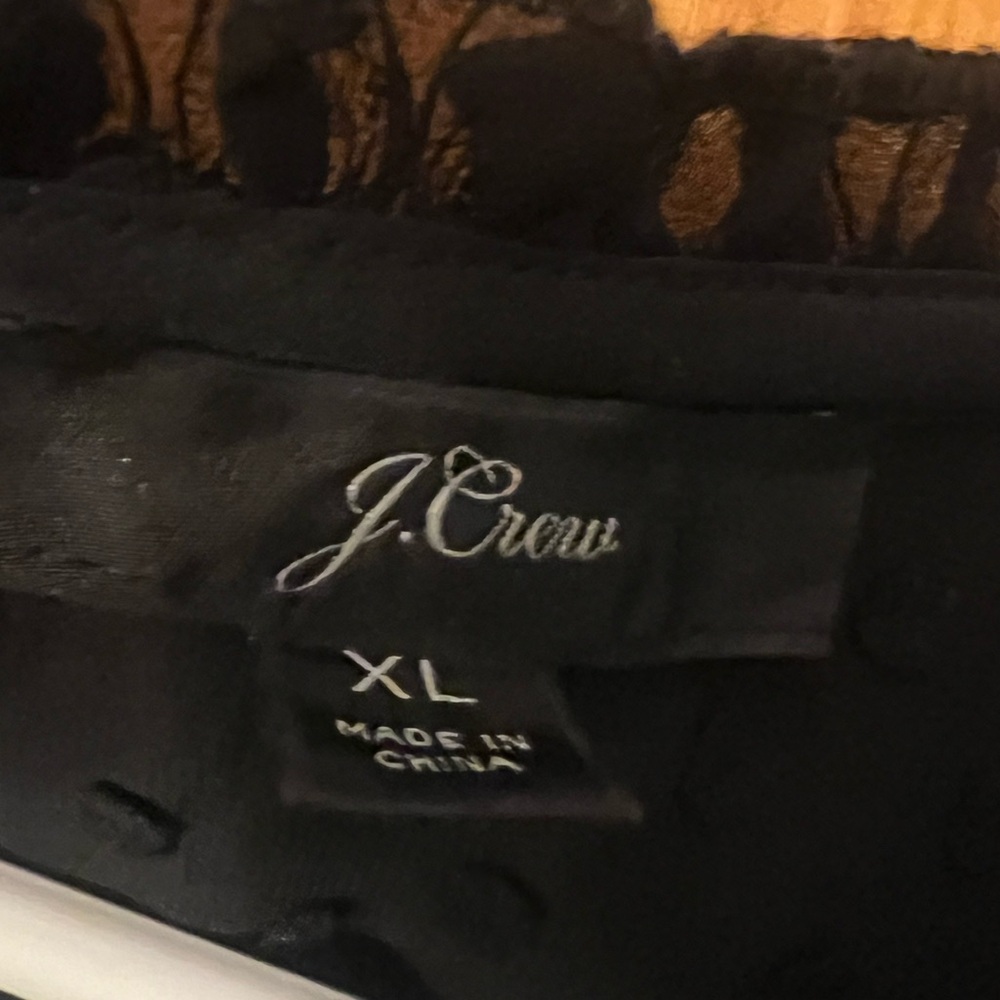 J. Crew Black Mesh Polka Dot Top - Picture 4 of 4